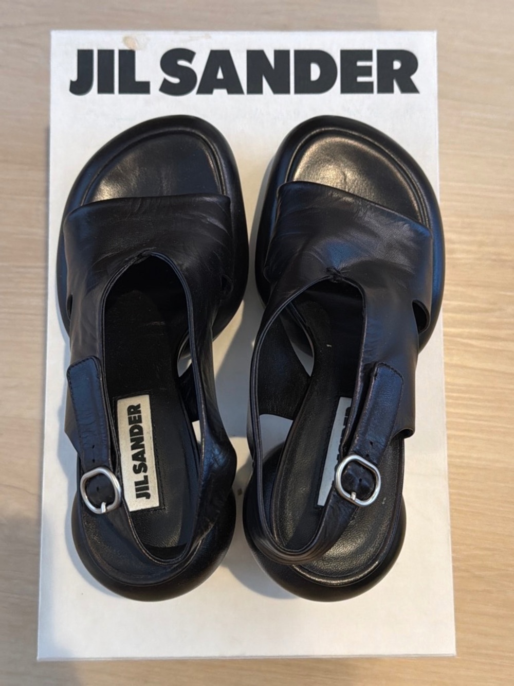 Jil Sander heeled sandals in black